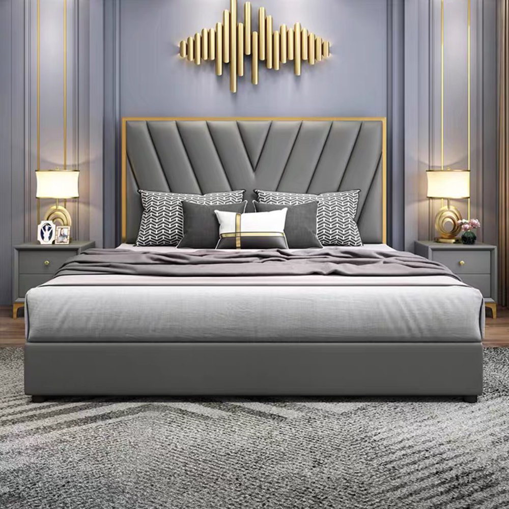 Hotel Bedroom Furniture Luxury Modern Bed Hot Design Leather Latest White Bed Designs