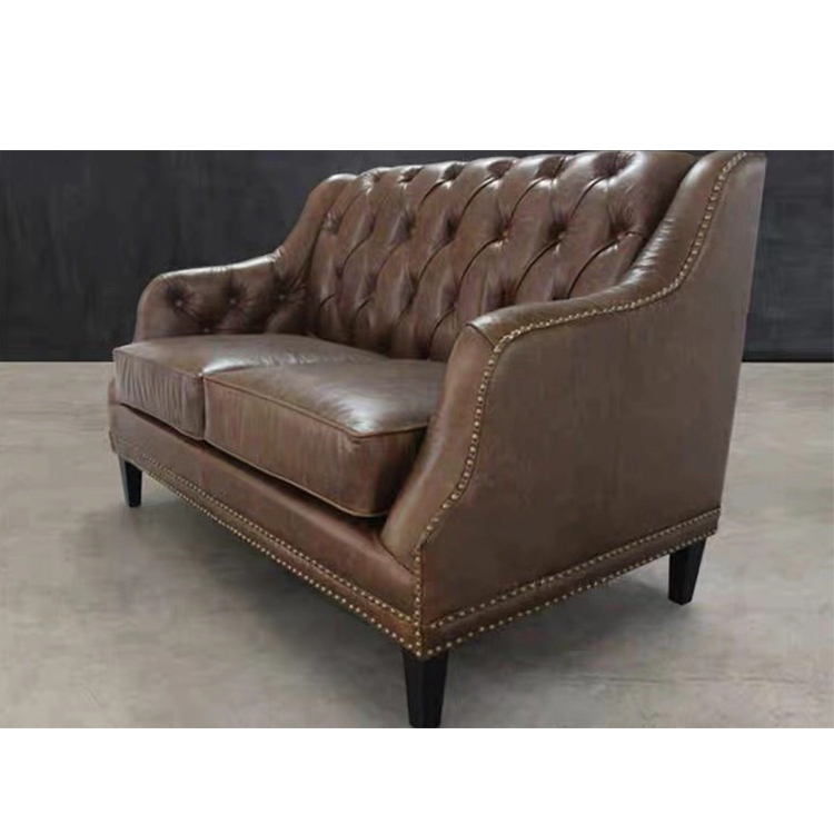 Leisure european comfortable living room furniture 3 seater sofa set of Chesterfield Leather Sofa