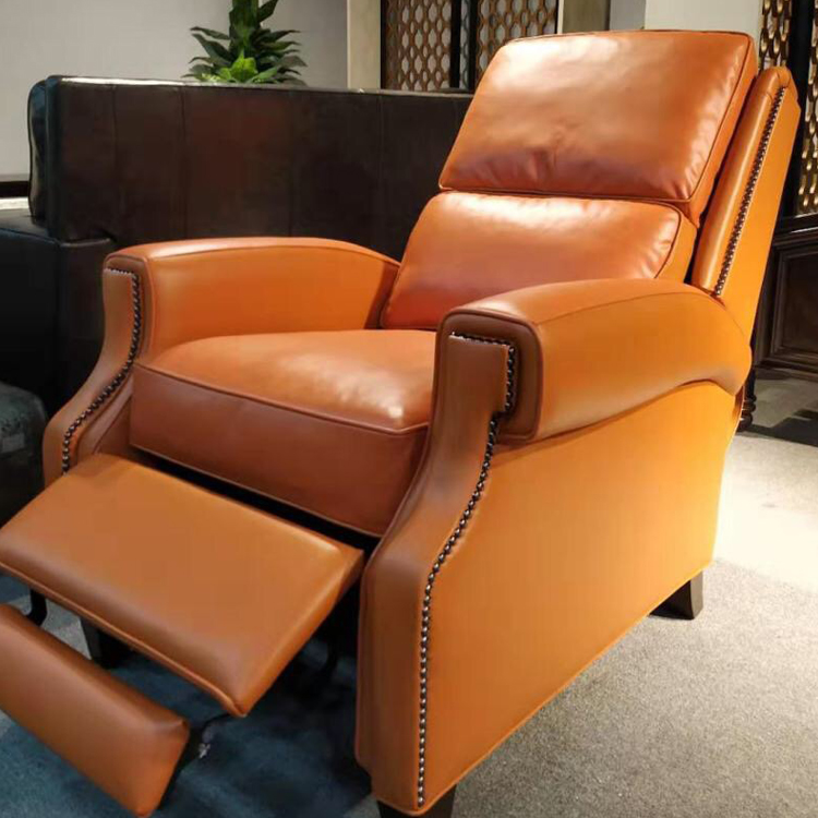 custom modern office restaurant floor single seater arm waiting luxury leather sofa lounge chair with pedals