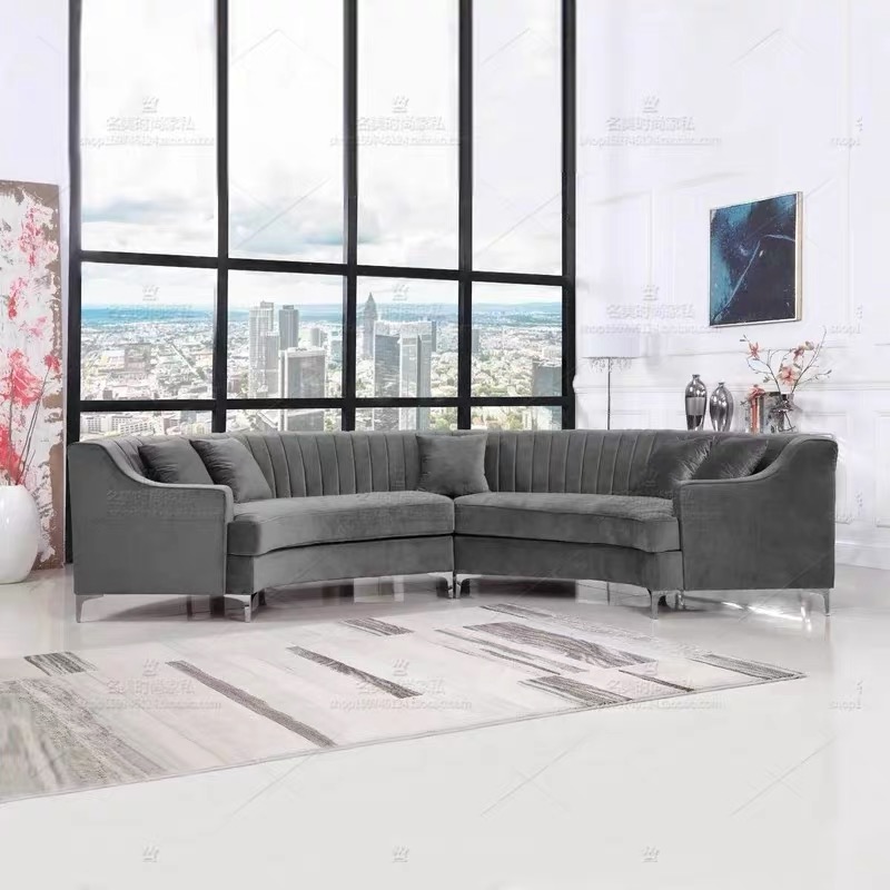 new designs 7 seater fabric white living room curved sofas round couch sets with sofa chair