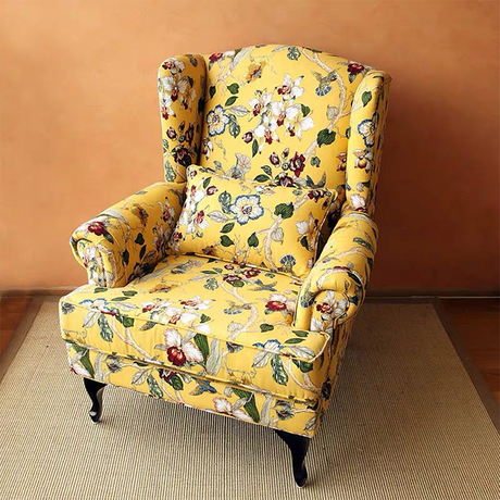 custom cheap modern furniture pastoral style mini single seater fabric sofa armless chair