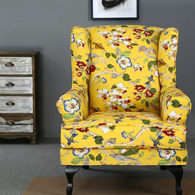 Italian style custom cheap modern furniture pastoral style mini single seater fabric sofa armless chair