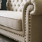Comfortable european style elegance design nature wooden frame linen foam sofa for coffee shop