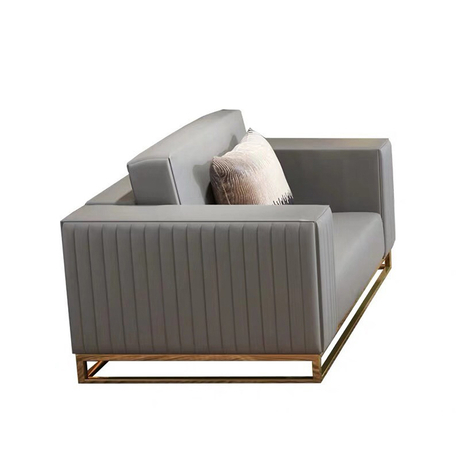 Modern Italian style reception office room furniture luxury chesterfield velvet corner 3 seater sofa rosa
