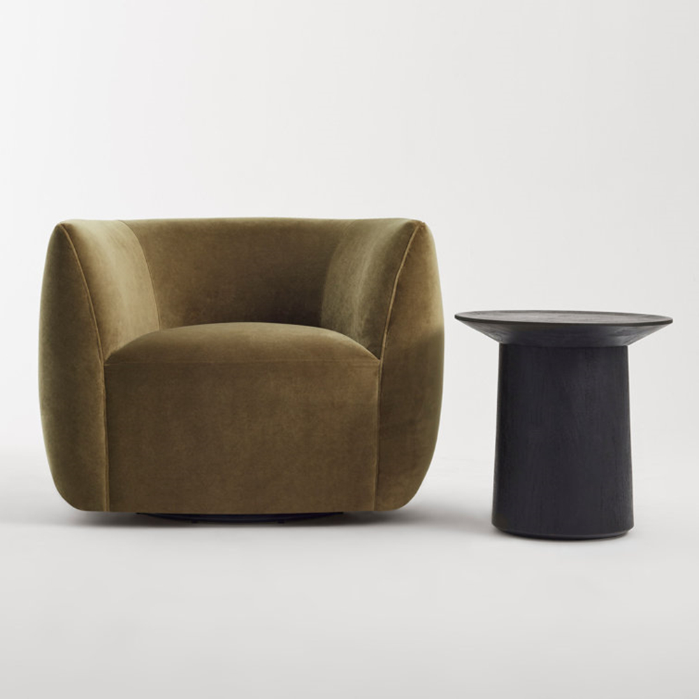 Paola Velvet Round Shaped Lounge Chair Barrel Chair