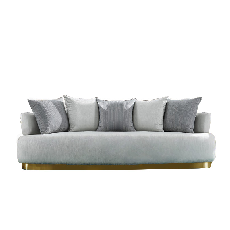custom designs modern italy home cinema 3 piece new oval metal frame sofa set