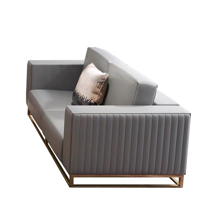Custom reception office room furniture luxury chesterfield velvet corner 3 seater sofa rosa for lobby