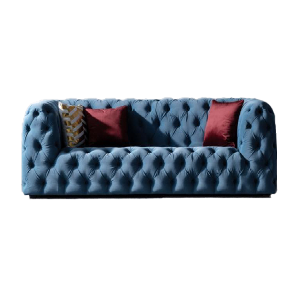 New Italian Luxury Style Modern Sectional Blue Sofa Light Luxury Simple Design Sofa Set Living Room Furniture