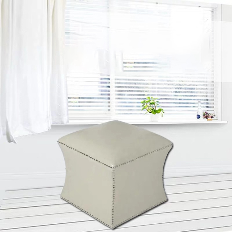Custom high quality modern good support seat moroccan pu leather poufs home stool