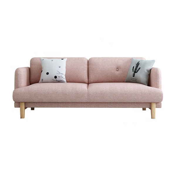 Custom modern luxury designs nordic style wood frame linen couch sofa 2 seater for living room