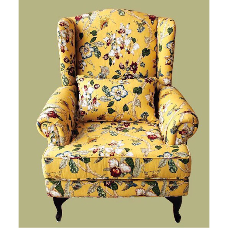 Italian style custom cheap modern furniture pastoral style mini single seater fabric sofa armless chair