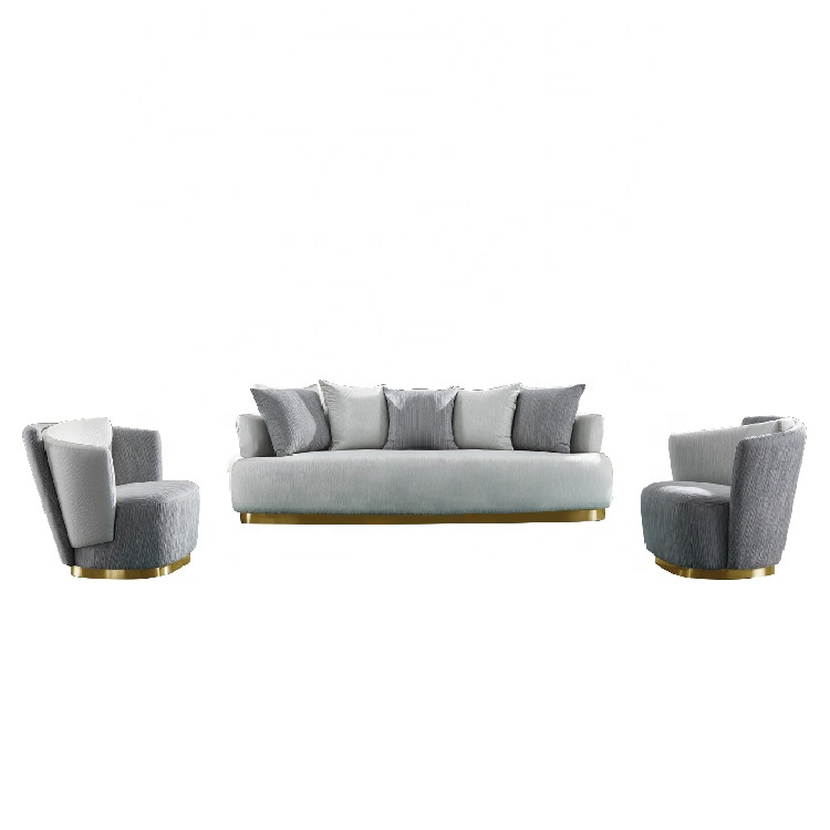 Modern design coffee shop washable low price 6 seater grey fabric relax sofa set for livingroom