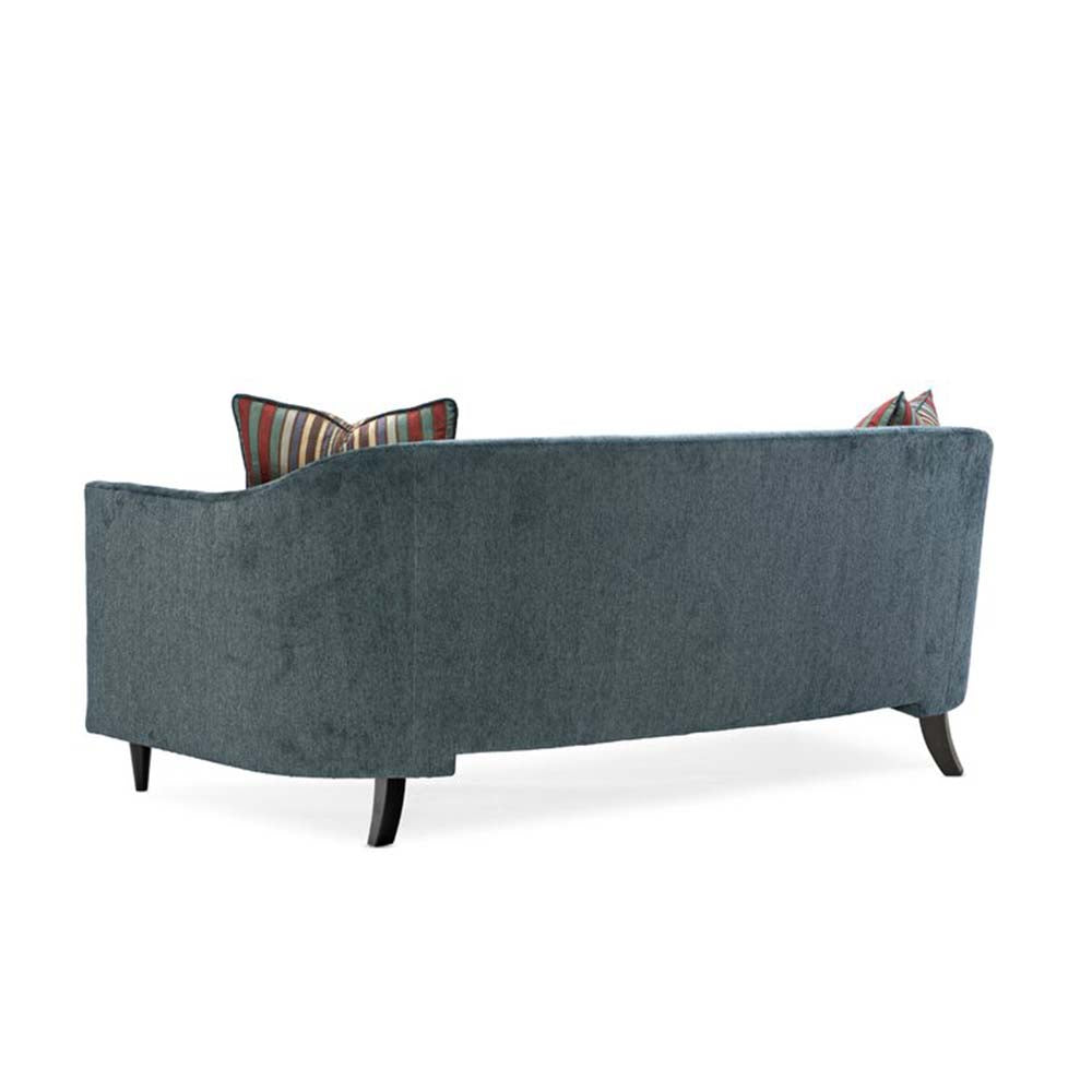 Carol Flannelette Double Edge Sofa 3-Seater Blue Sofa