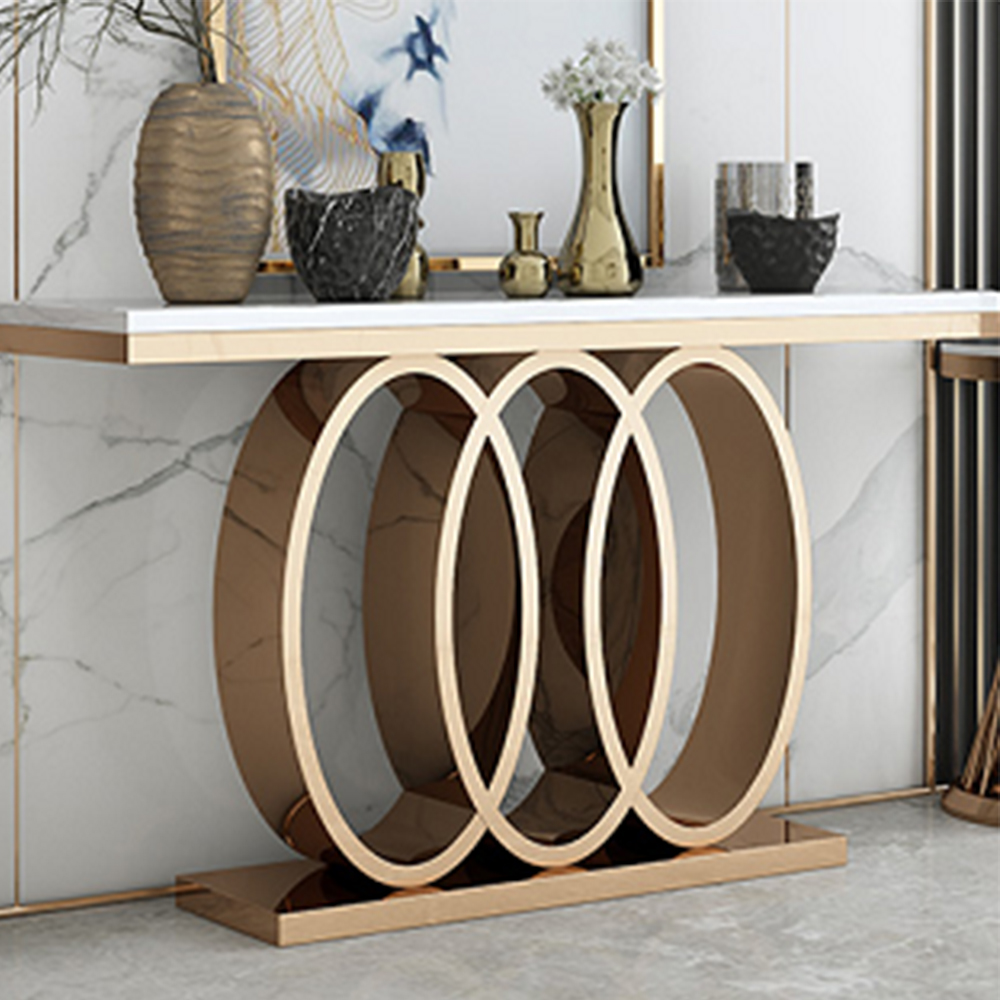 3 circle golden base bean sofa coffee table living room furniture design high-end bar table