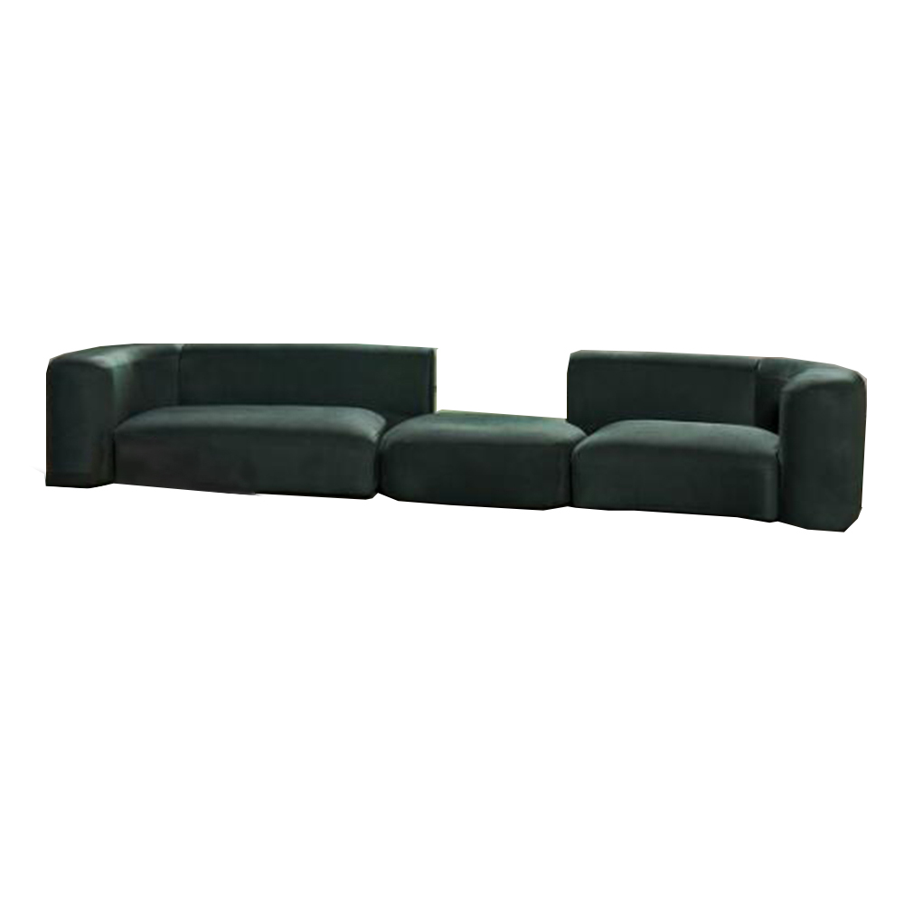 Nordic Green Fabric Chaise Longue Couch Modern Sectional Sofa Set Furniture Living Room Sofa