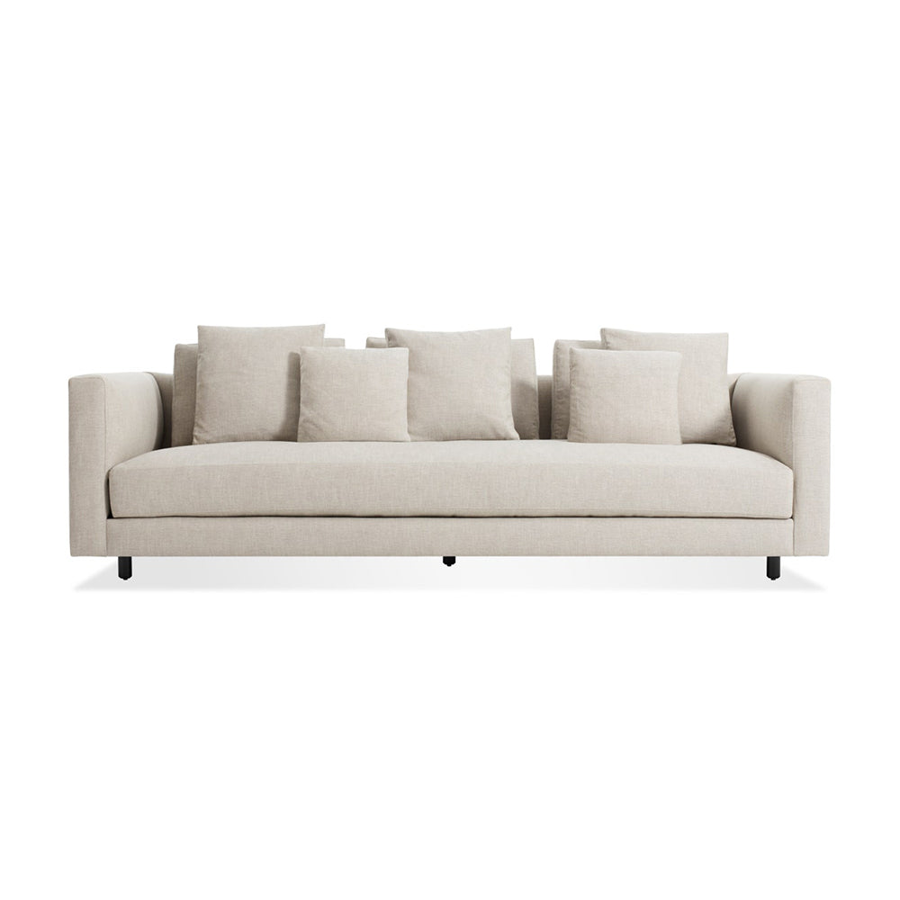 Ctace Velvet 3-Seater Sofa Grey Arm Sofa with Pillows