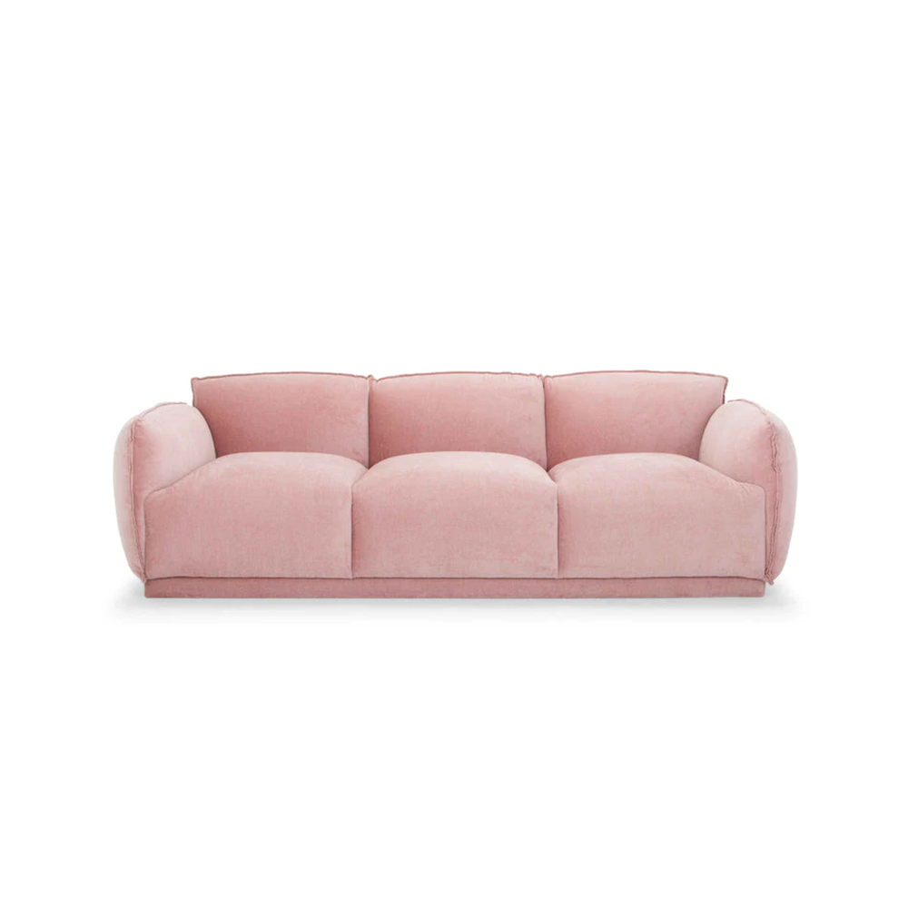 Julisa Pink Velvet 3-Seater Sofa Interior Arm Sofa
