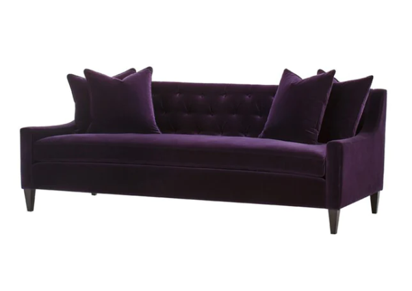 Rosalie Purple Flannelette 3-Seater High-Backrest Sofa