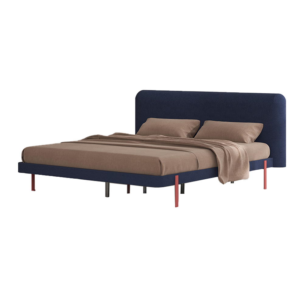 Daniella Navy Blue Cotton Fabric Bed Frame King Size