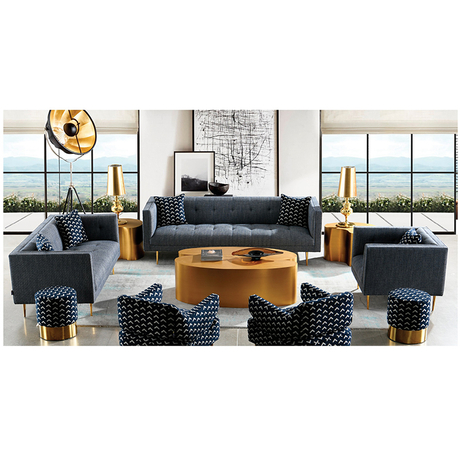 latest design black modern american style fabric rattan sofa set