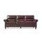 Antique Dark Red Half Leather Upholstered Sofa Bench For Bedroom And Living Room