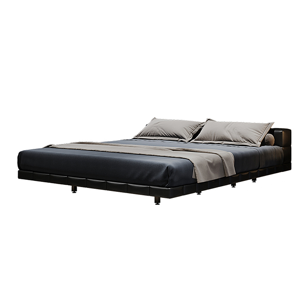 Ashlee Black Technical Fabric Modern Bed Frame King Size