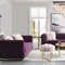 Modern classic luxury purple furniture living room 3 4 seater sectional fabric sofa sets