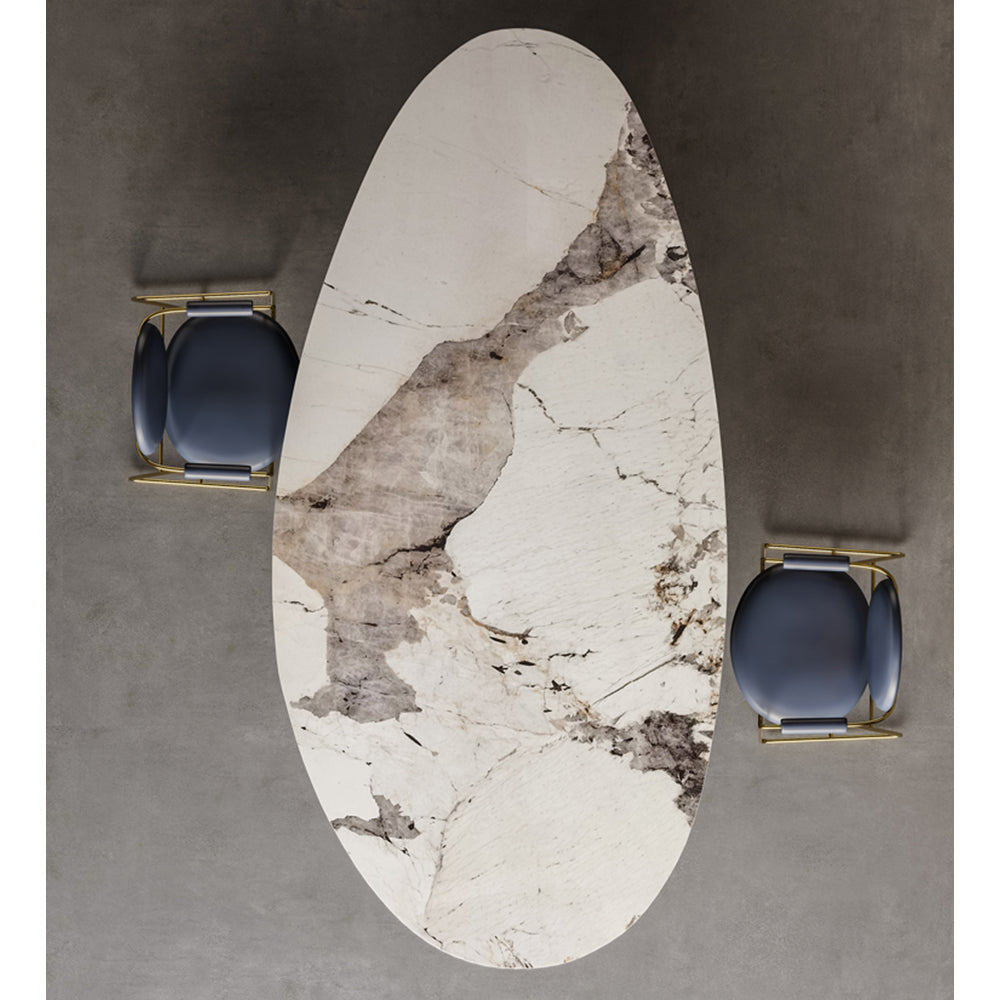 Antonio Oval Table Slate Tabletop Large Dining Table