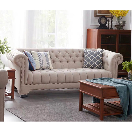 Attractive design funiture linen fabric couch living room modular sectional 3 seater sofa