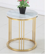 Simple Marble Iron Living Room Creative Tea Table Elegant Steel Round Coffee Table