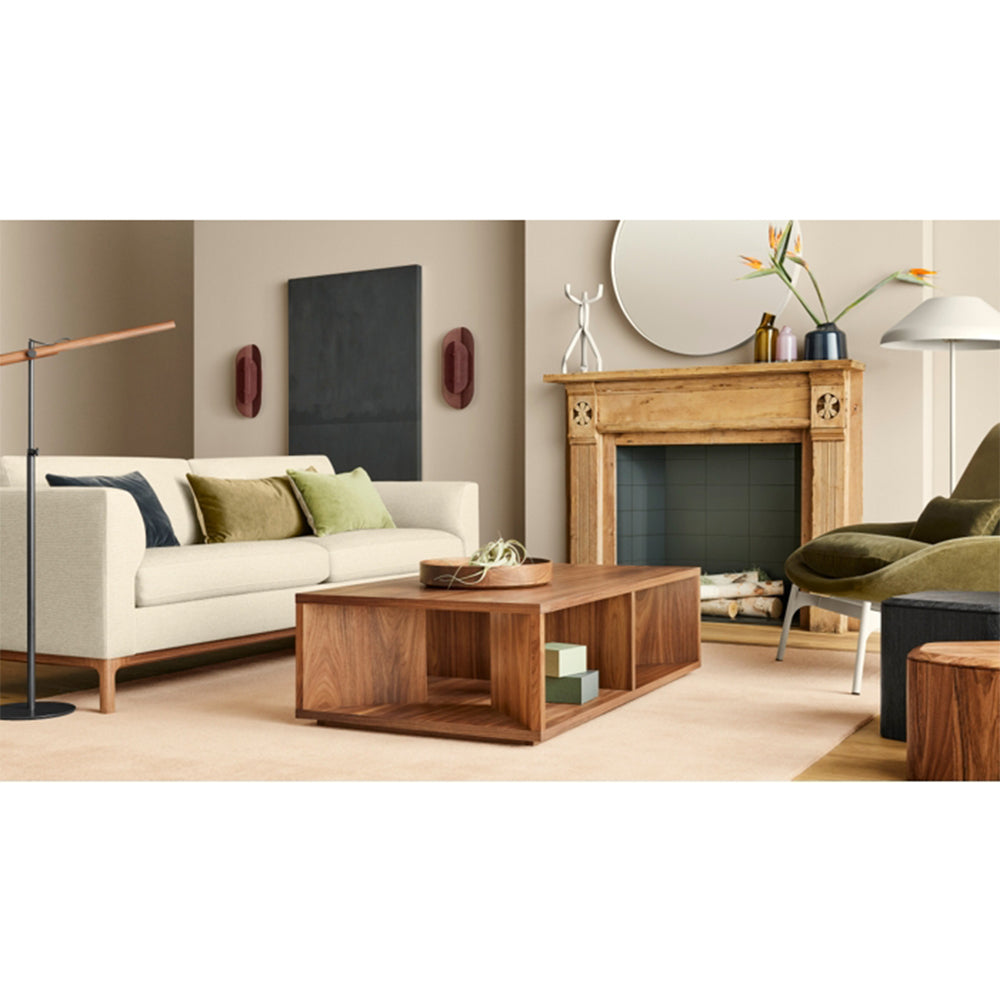 Amena Linen Fabric Sofa 3-Seater Arm Beige Loveseat