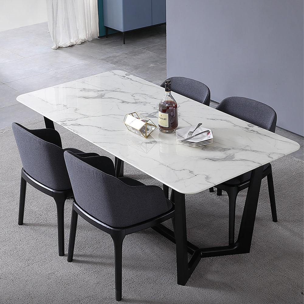 Modern Luxury design marble top ash wood dining 6 chairs table set dining room furniture dinner table