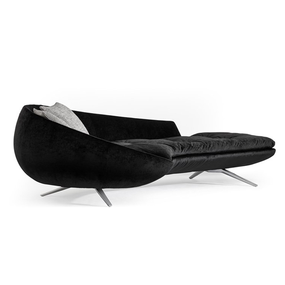 Louella Black Velvet Luxury Sofa 3-Seater Upholstery Daybed