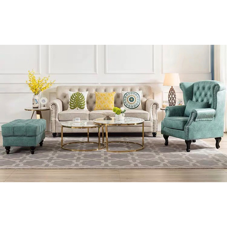 Custom Simple Style Hotel Living Room Furniture Chaise Lounge Velvet Sofa Chair