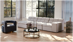 Luxury Lounge Home Furniture Couches Corner Sectional L Shape Sofa Bed with A Armchair