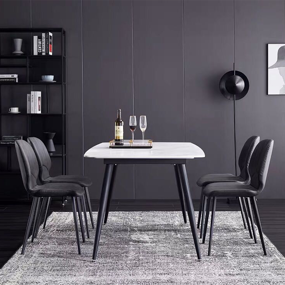 high quality luxury modern black microfiber leather dining chair for sale