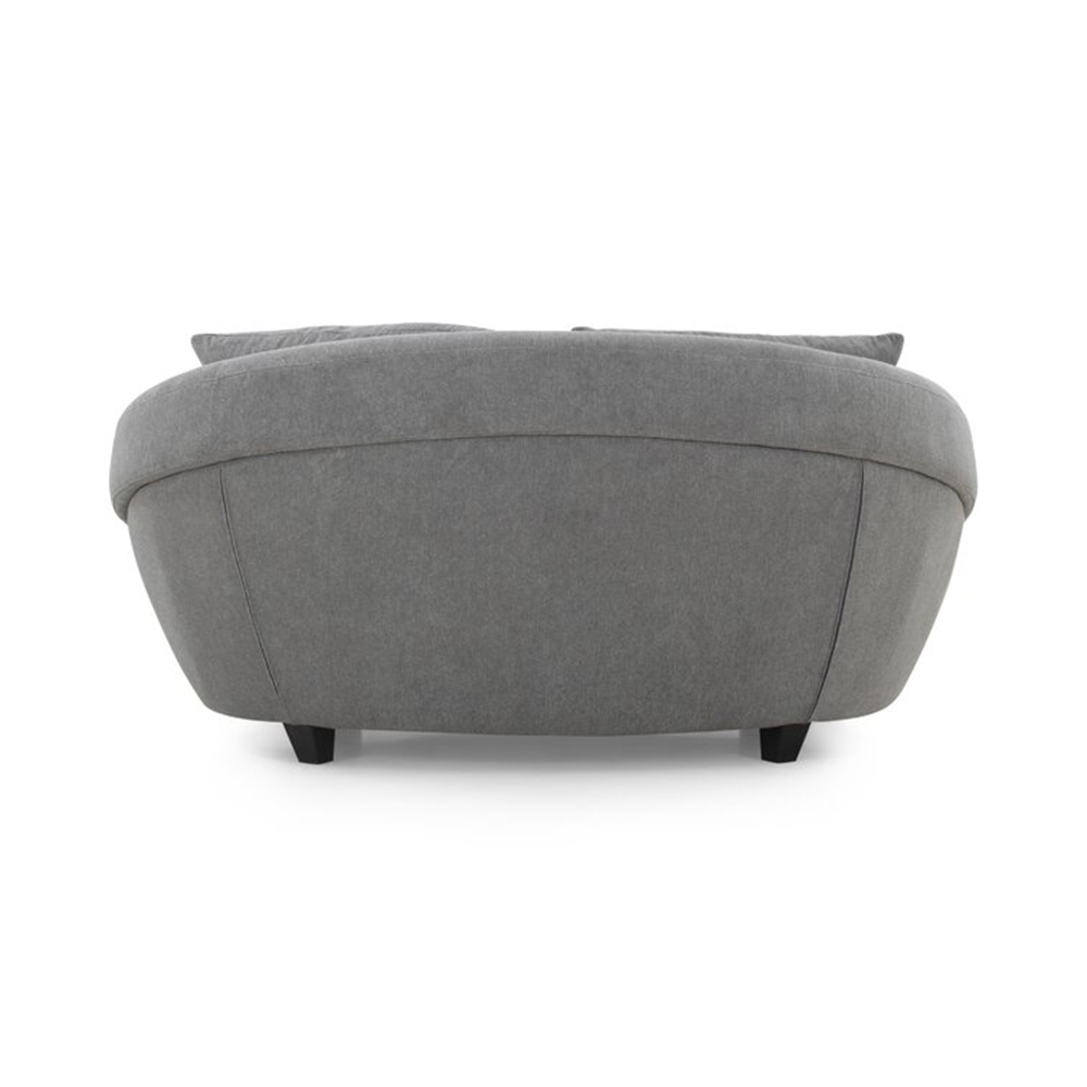 Murray Velvet Gray Round Shaped Loveseat 2-Seater Lounge Sofa