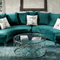 Luxury the most popular round couch living room sectional furniture royal velvet blue sofa set 7 6 seater