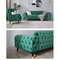 European style house luxury living room apartment green velvet large sectional chesterfield single sofa set