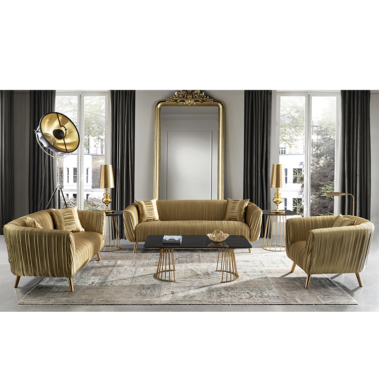 wholesale fabric living room furniture gold office reception sofa