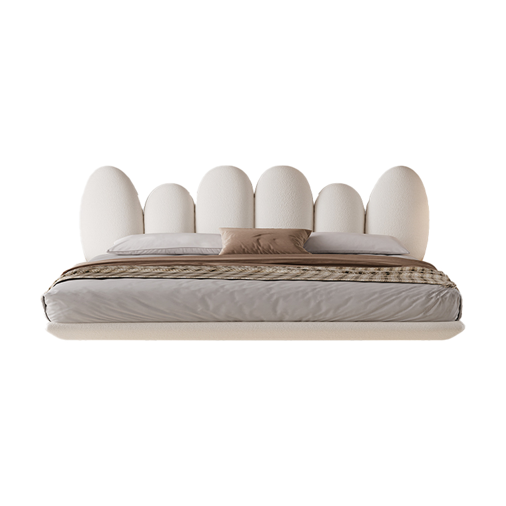 Kate Boucle Special Design Headboard Floating Bed Frame King Size