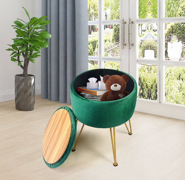 Velvet Storage Chair Detachable Chair in Multi-color